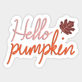 Hello Pumpkin Fall Autumn Sticker